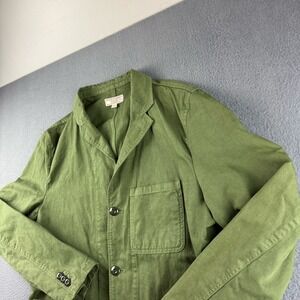 Wallace & Barnes Jacket Mens 44R Green Chore Coat Barn Work Blazer Cotton Linen